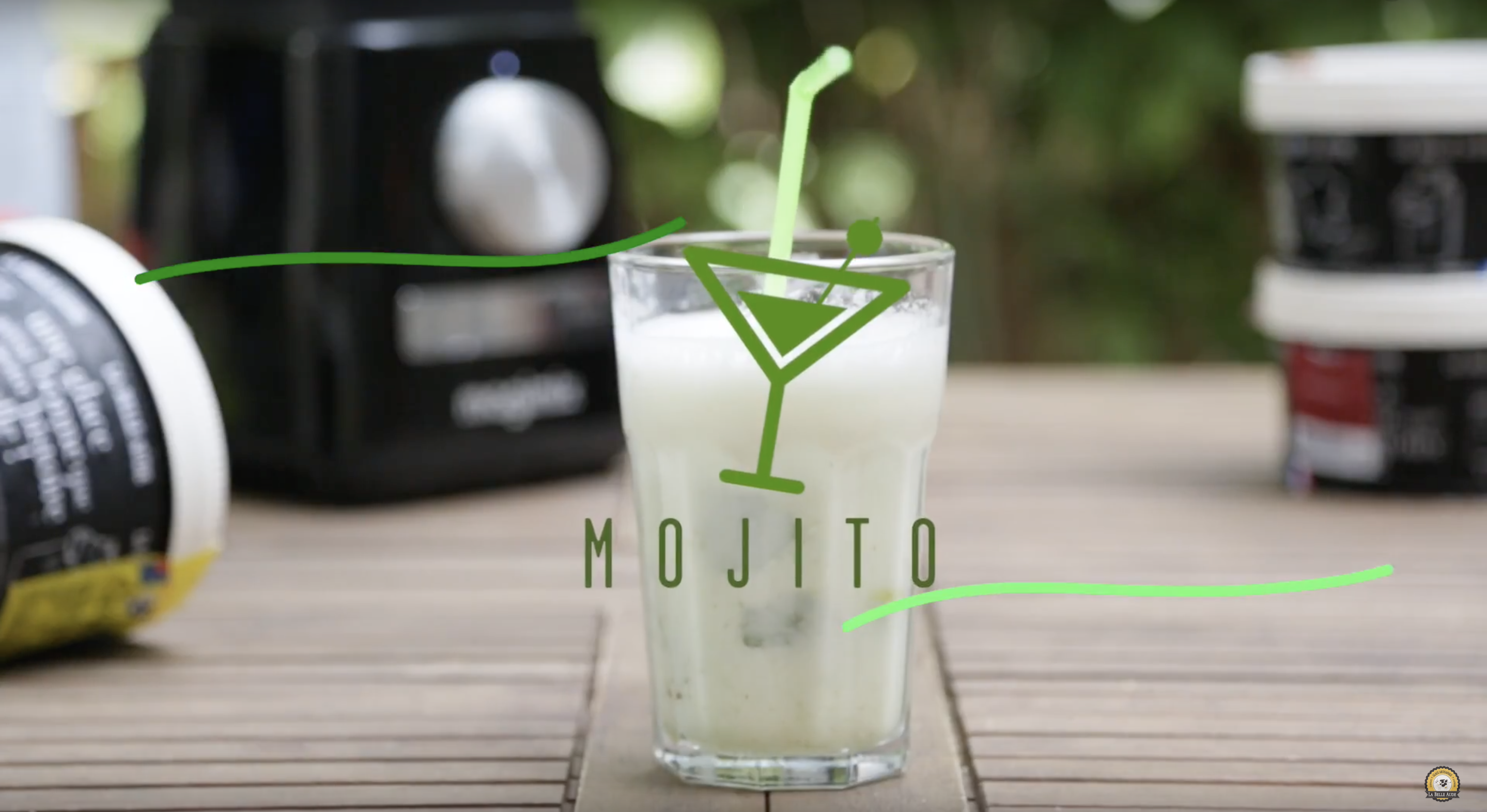 Cocktail Granité Virgin Mojito sans alcool avec les Glaces de la Belle Aude